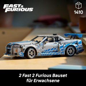 Automodel LEGO Technic 2 Fast 2 Furious Nissan Skyline GT-R (R34) - 1410 piese, Driftfunctie, 6-Zylinder-Motor - Img 2