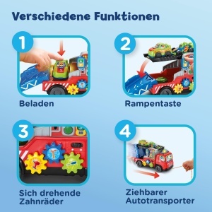 Autotransporter VTech Baby cu 2 masini, interactiv, 3-in-1, pentru 12-36 luni - Img 4