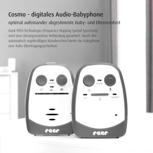 Babyfon reer Cosmo, 600 m, cu functie de comunicare, lumina de noapte, alb - Img 2