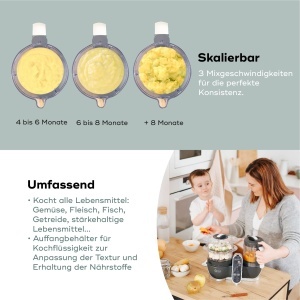 Babymoov Nutribaby Plus Industrial Grey 6-in-1 Preparare Mancare pentru Bebelusi 2200ml - Img 5