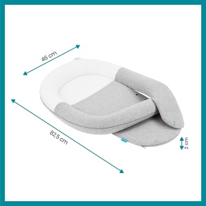 Babynest CloudNest Babymoov - 100 ecologic, cu perna de caldura, gri - Img 3