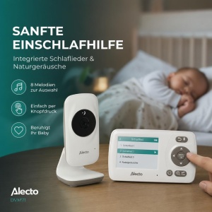 Babyphone Alecto DVM71 cu Camera, 2,4 Display, 50 m Reichweite, AlbTaupe - Img 6