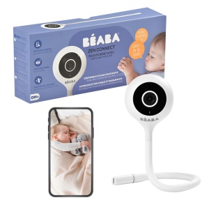 Babyphone Beaba 930295, alb, cu camera HD si functie de comunicare
