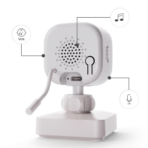 Babyphone Kinderkraft NITEEYE TRAVEL cu camera, monitor 4,3, cablu, VOX, alb - Img 6