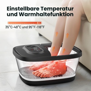 Baie de picioare Snailax cu masaj si incalzire, 14 niveluri de temperatura - Img 4