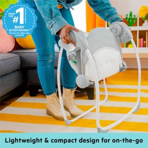 Balansoar automat pentru bebelusi Bright Starts Whimsical Wild, compact, cu 6 melodii si 2 jucarii - Img 2