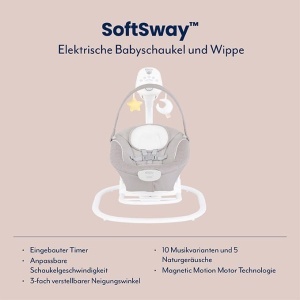 Balansoar electric Graco SoftSway 2 in 1, portabil, silentios, cu 2 viteze - Img 2