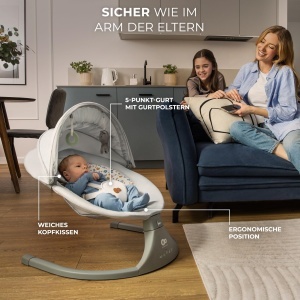 Balansoar electric Kinderkraft LUMI 2, 5 moduri de balansare, 12 melodii, gri - Img 9