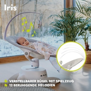 Balansoar electric LIONELO Iris 360 rotativ, pentru bebelusi pana la 9 kg - Img 6