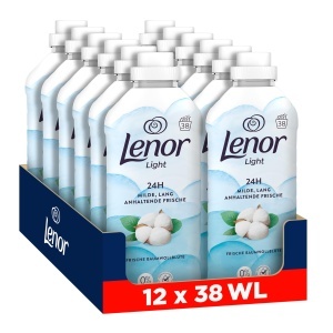 Balsam de rufe Lenor Light Frische, 12x38 spalari, parfum flori de bumbac