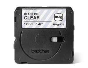 Banda de Etichete Brother Btag-131, 12 mm, 4 m, NegruTransparent - Img 3