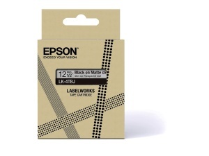 Banda de Etichete Epson LK-4TBJ, 8m x 12mm, negru pe transparent, rezistenta - Img 3