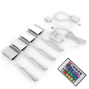 Banda LED B.K.Licht cu telecomanda, RGB, dimabila, 4x2,5x10 cm, crom