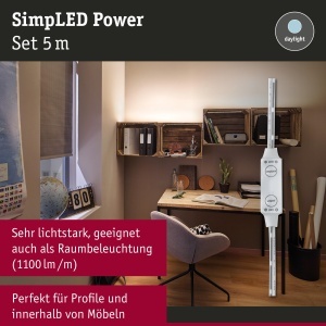 Banda LED Paulmann 789.60 SimpLED 5m 50W Alb Neutru cu Dimmer - Img 3