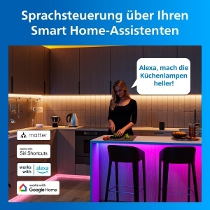 Banda LED RGBICWW Philips, 10 m, Lumina alba ajustabila, Control smart - Img 8