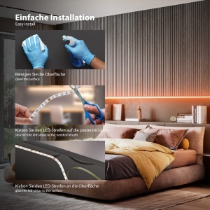 Banda LED USB B.K.Licht, 5m, RGB, dimabila, autoadeziva - Img 6
