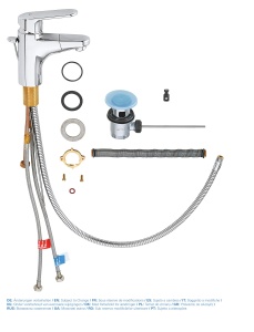 Baterie baie GROHE Europlus 33155002 crom cu robinet extensibil si sistem de montare rapid - Img 4