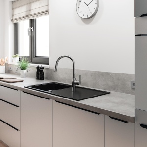 Baterie bucatarie GROHE Get 31494001 crom inaltime mare rotire 150deg economisire apa - Img 7
