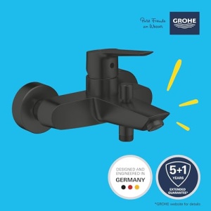 Baterie cada GROHE Start 322782432 mat negru reglare temperatura montare pe perete - Img 2