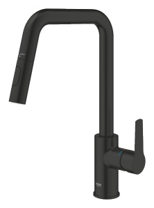 Baterie de bucatarie GROHE Start 306312430, inalta, negru mat, cu dus retractabil - Img 3