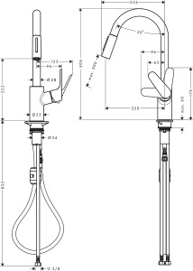 Baterie de bucatarie hansgrohe Focus M41, crom, 2 moduri de jet, inaltime 240 mm - Img 11