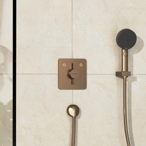 Baterie de dus hansgrohe DuoTurn Q, Bronz periat, pentru 2 functii - Img 9