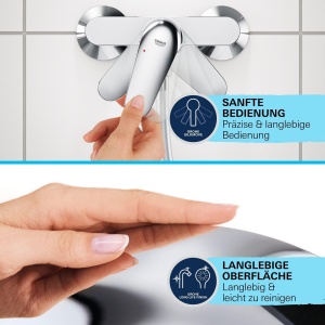 Baterie pentru cada GROHE Start, crom, cu maner metalic si umplere automata - Img 3