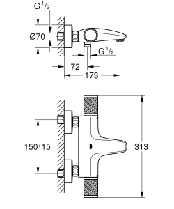 Baterie termostatata GROHE Precision Feel 34788000 crom tehnologie de economisire a apei - Img 2