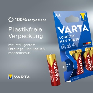 Baterii AA VARTA Longlife Max Power, 10 bucati, Alkaline, 1.5V - Img 6
