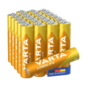 Baterii AAA VARTA Longlife, 24 buc, Alkaline, 1.5V, Lunga Durata