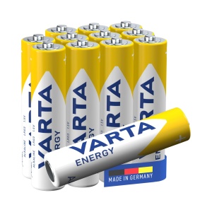 Baterii Alkaline AAA VARTA Energy, 12 bucati, 1.5V, durabilitate lunga