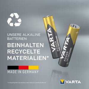 Baterii Alkaline Varta AAA, 100 bucati, 1.5V, Made in Germany - Img 3