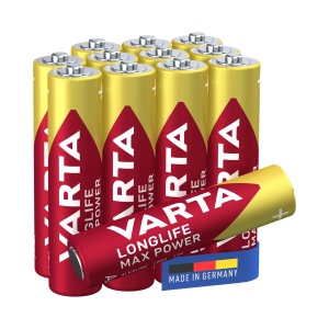 Baterii Alkaline VARTA Longlife Max Power AAA, 12 buc, 1,5 V