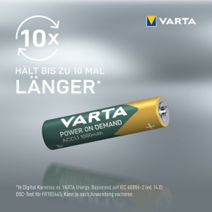 Baterii reincarcabile VARTA AAA, 1000 mAh, 16 bucati, fara efect de memorie - Img 3