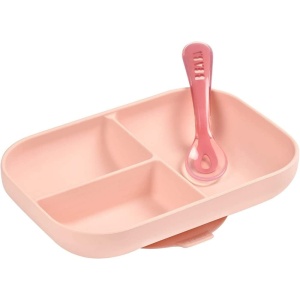 Beaba Baby Teller Rosa 913456 Farfurie cu ventuza si sectiuni