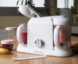 BEABA - Babycook Duo - Aparat de mancare pentru bebelusi 4 in 1 - Abur delicat - Gatire rapida cu abur in 15 minute - XXL Capacitate : 2x200 ml - Alb/Argintiu - Img 7