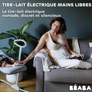 BEABA, Pompa de san electrica hands-free, Usoara, Compacta, 3 moduri, 9 niveluri, 0 valuri, Silentioasa, Capacitate mare 180mL, Temporizator, Functie memorie, 6 sedinte, Incarcator USB C, Albastru noapte - Img 2