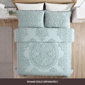 Beatrice Home Fashions Medalion Chenille Tagesdecke, Blau, Full - Img 2