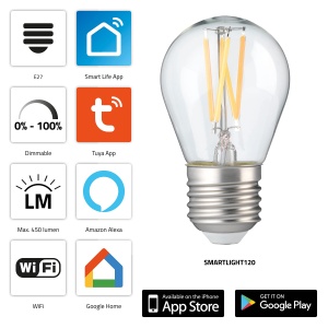 Bec LED Alecto SMARTLIGHT120 WLAN E27 Dimmabil 450 Lumen - Img 2