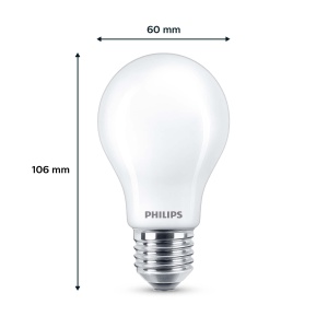 Bec LED Philips Classic E27 60W Lumina Calda Set 2 Bucati - Img 3