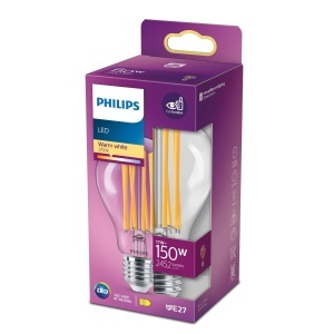 Bec LED Philips Classic E27 Filament 150W Lumina Calda Economie Energie