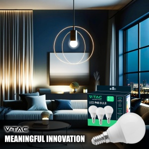 Bec LED V-TAC 3x E14 P45-4.5W (echivalent cu 40W) - Pachet de 3 - 470Lumeni - Becuri LED - Bec de economisire a energiei - Lumina 4000K Alb Neutru, Alb Rece - Img 4