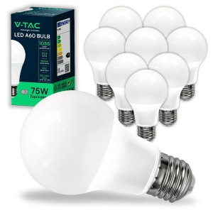Bec LED V-TAC E27 10,5W (75W echivalent) 3000K Calda - 10 bucati