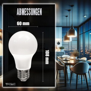 Bec LED V-TAC E27 8,5W 3000K - 806 Lumen - Eficienta Energetica - Img 6