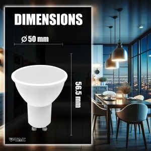 Bec LED V-TAC GU10, 4.5W, 400 Lumen, 3000K, 3 bucati - Img 6