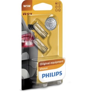 Becuri auto Philips Vision W5W 12V 5W Original Quality set 2 bucati