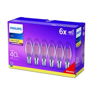 Becuri LED Philips Classic E14 6 Pack Lumina Calda 2700K Economice si Durabile