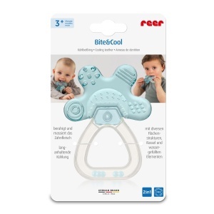 Beisser pentru bebelusi Reer BiteCool cu efect racoritor, 1 bucata, albastru