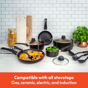 BELLA 17434 Set de ustensile de bucatarie din 12 piese pentru coacere si depozitare, acoperire antiaderenta din aluminiu, negru - Img 7