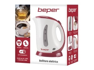 BEPER BB.050 Ceainic electric, capacitate 1L, afisaj cu cantar, oprire automata, fara apa, fierbere rapida, ceainic electric, rosu - Img 6